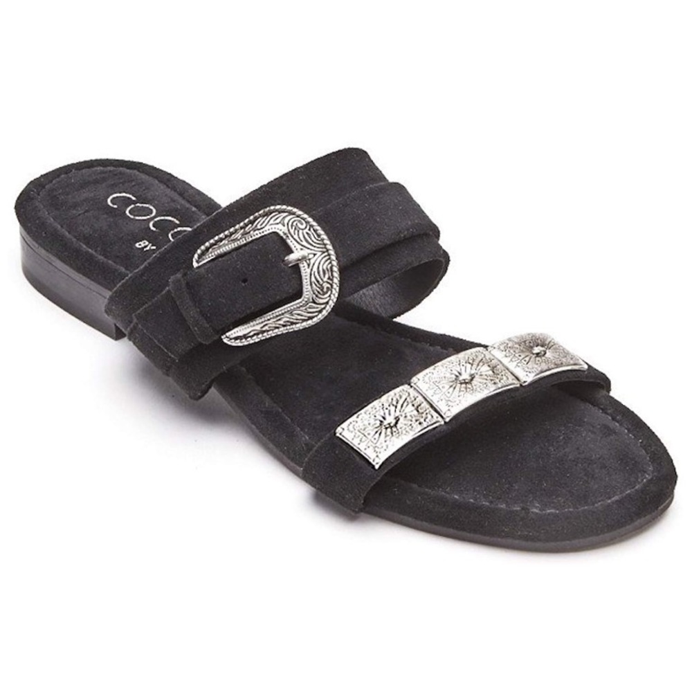 Black coconuts boho sandals